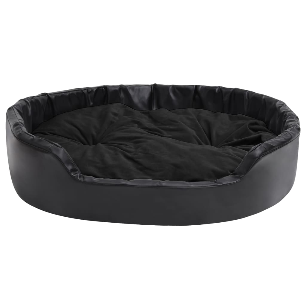  Lettino per Cani Nero 99x89x21 cm in Peluche e Similpelle
