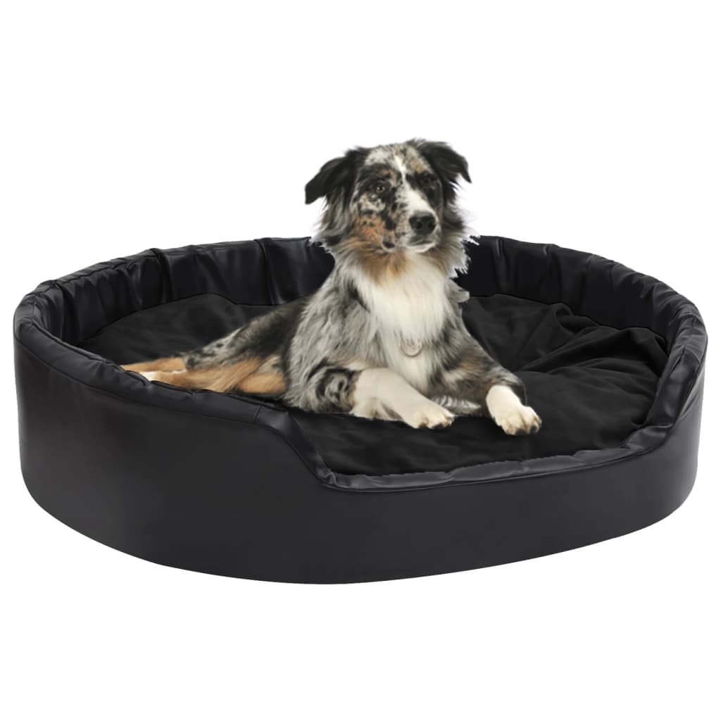  Lettino per Cani Nero 99x89x21 cm in Peluche e Similpelle