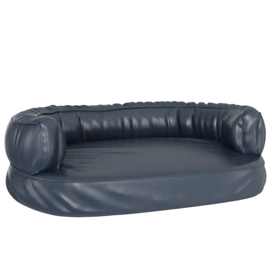  Letto Cani Ergonomico Gommapiuma Blu Scuro 75x53 cm Similpelle