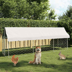  Gabbia per Cani da Esterno con Tetto 400x100x150 cm