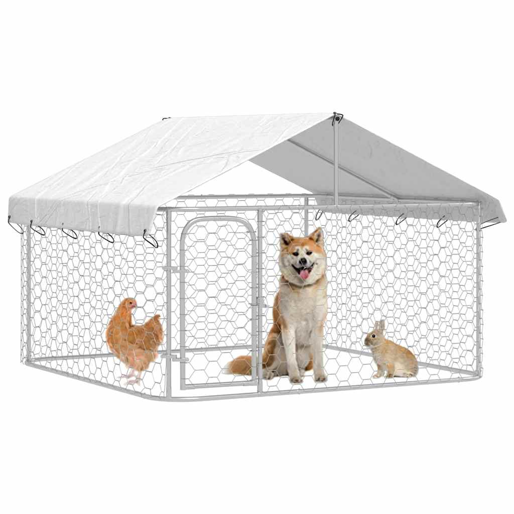  Gabbia per Cani da Esterno con Tetto 200x200x150 cm