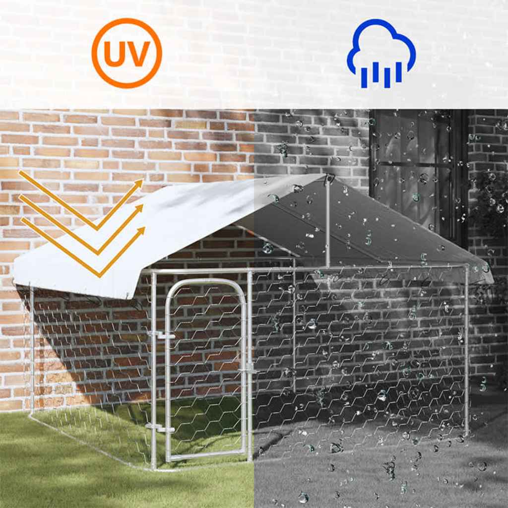  Gabbia per Cani da Esterno con Tetto 200x200x150 cm