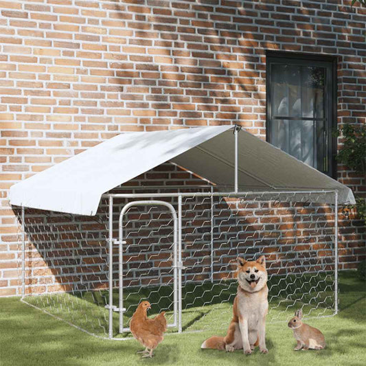  Gabbia per Cani da Esterno con Tetto 200x200x150 cm