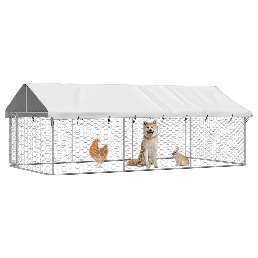  Gabbia per Cani da Esterno con Tetto 400x200x150 cm