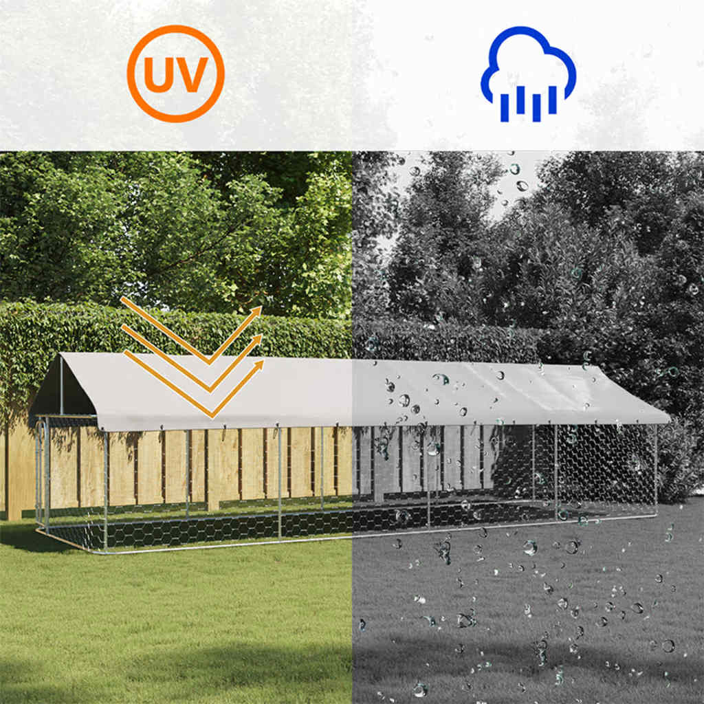  Gabbia per Cani da Esterno con Tetto 600x200x150 cm