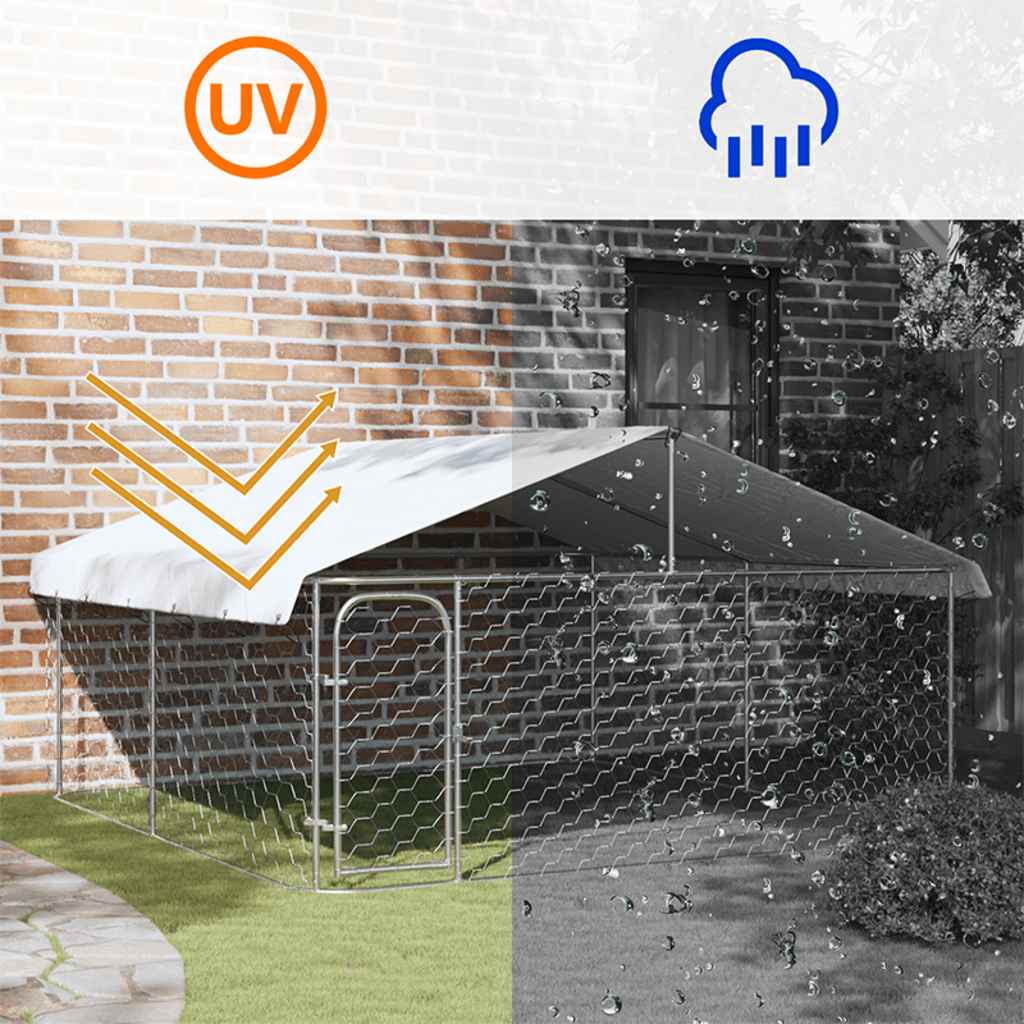  Gabbia per Cani da Esterno con Tetto 300x300x150 cm