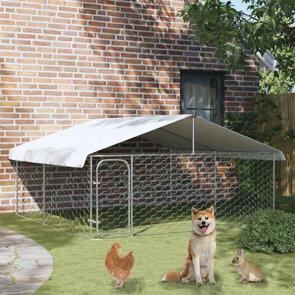  Gabbia per Cani da Esterno con Tetto 300x300x150 cm