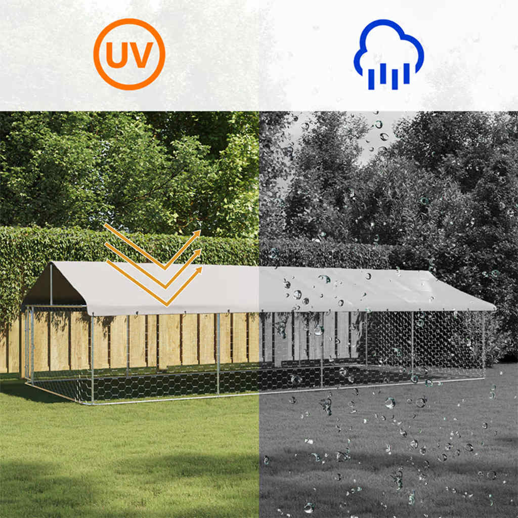  Gabbia per Cani da Esterno con Tetto 600x300x150 cm