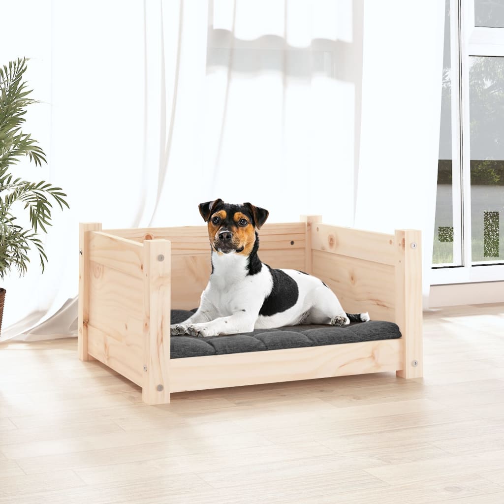  Letto per cani 55,5x45,5x28 cm in legno massello di pino