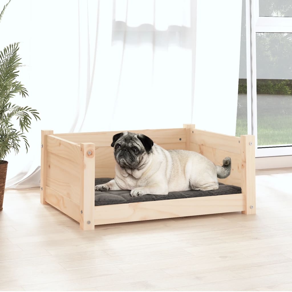  Letto per cani 65,5x50,5x28 cm in legno di pino massiccio