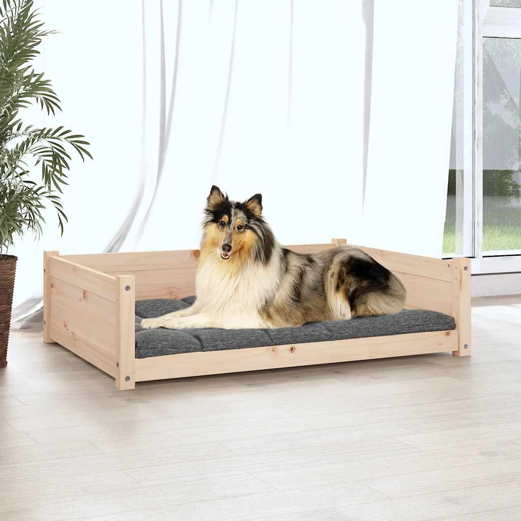  Cuccia per Cani 95,5x65,5x28 cm in Legno Massello di Pino