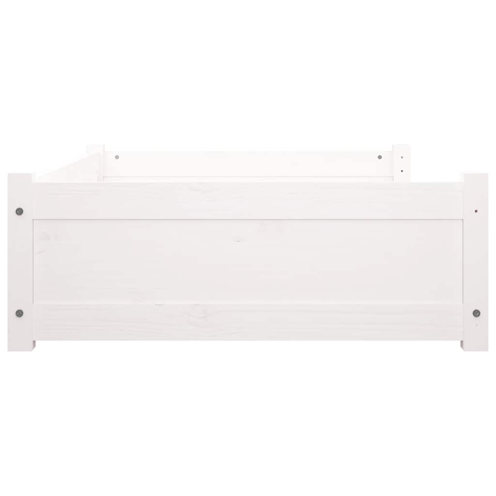  Cuccia per Cani Bianca 95,5x65,5x28cm in Legno Massello di Pino