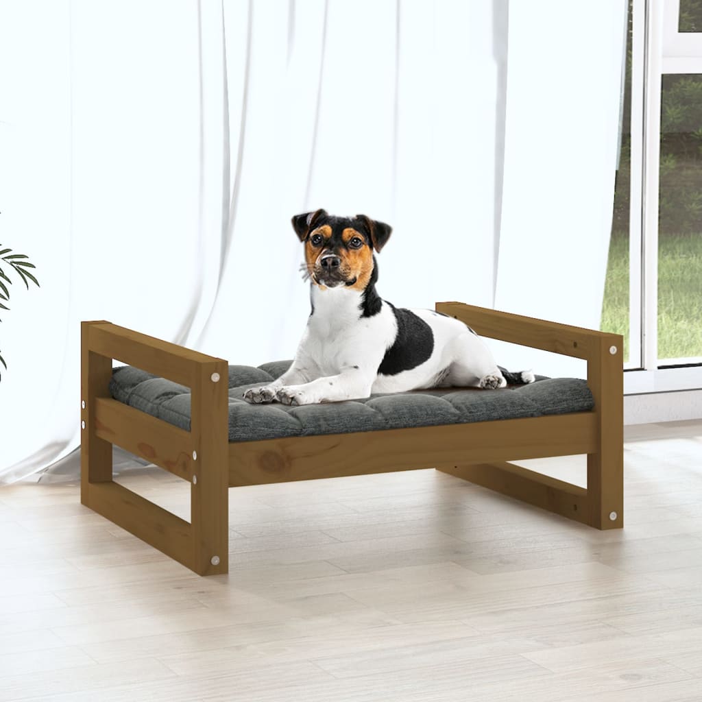  Cuccia per Cani ambra 55,5x45,5x28 cm Legno Massello di Pino