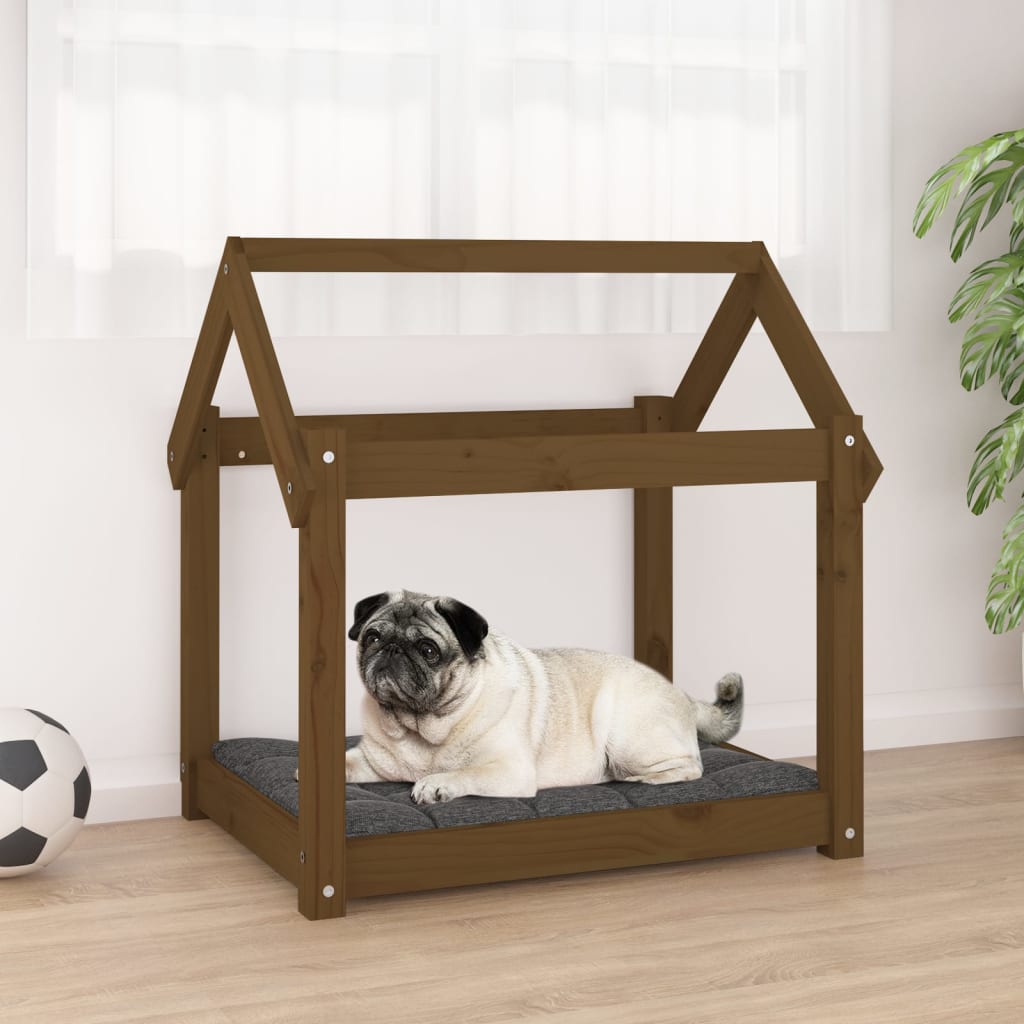  Cuccia per Cani Ambra 71x55x70 cm in Legno Massello di Pino