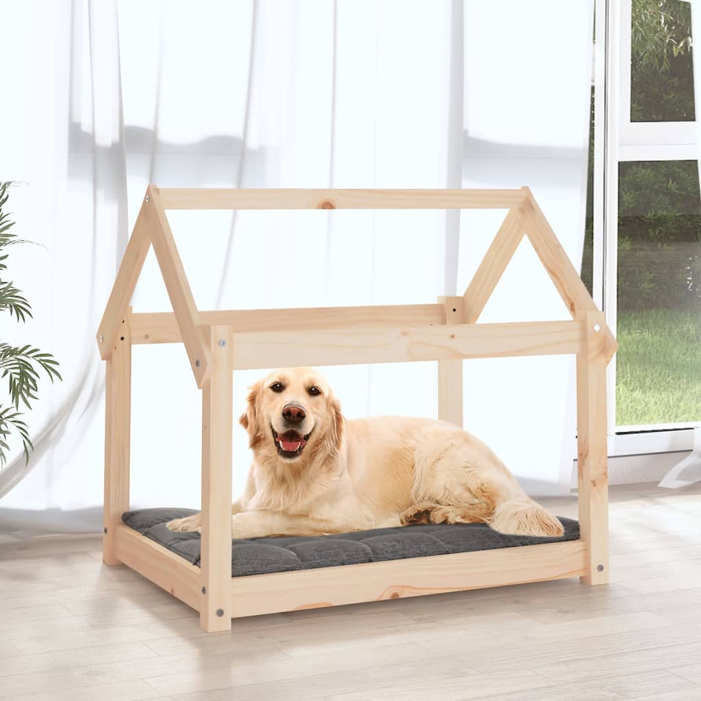  Cuccia per Cani 81x60x70 cm in Legno Massello di Pino