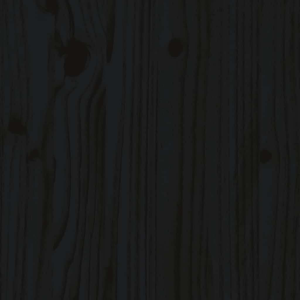  Cuccia per Cani Nera 65,5x50,5x70 cm in Legno Massello di Pino