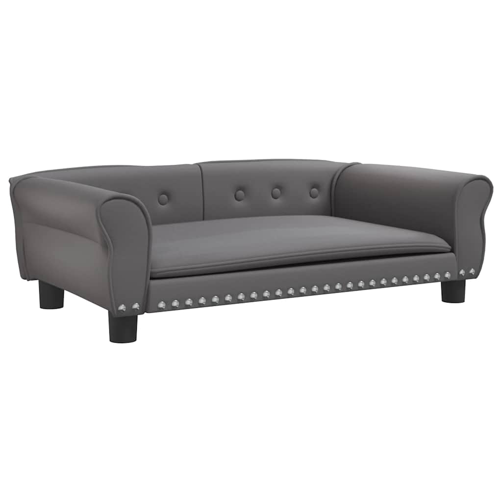  Lettino per Cani Grigio 95x55x30 cm in Similpelle