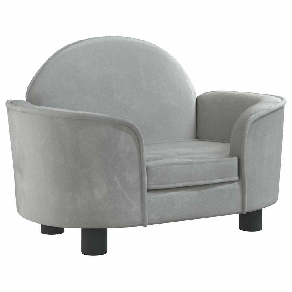  Lettino per Cani Grigio Chiaro 66x40x45 cm in Velluto