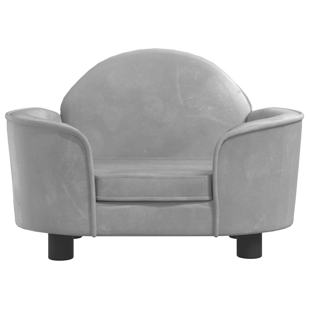  Lettino per Cani Grigio Chiaro 66x40x45 cm in Velluto