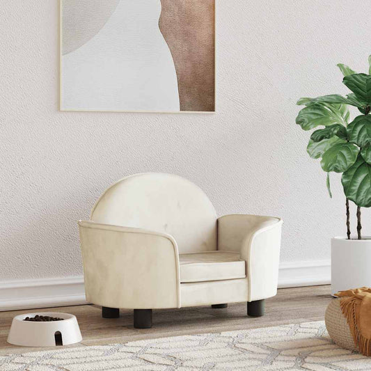  Lettino per Cani Crema 66x40x45 cm in Velluto