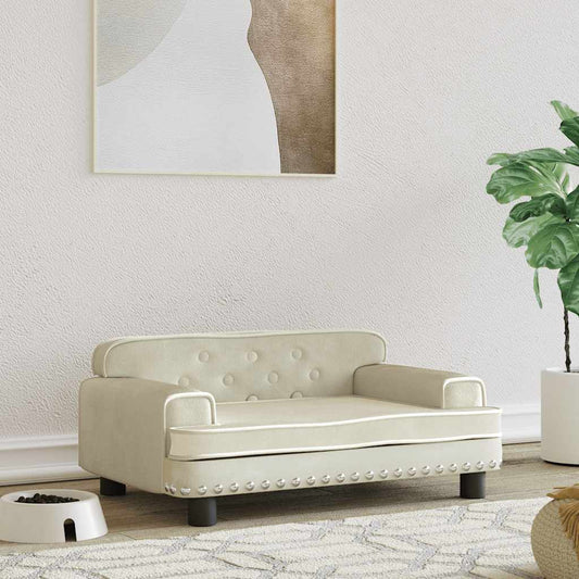  Lettino per Cani Crema 70x45x30 cm in Velluto