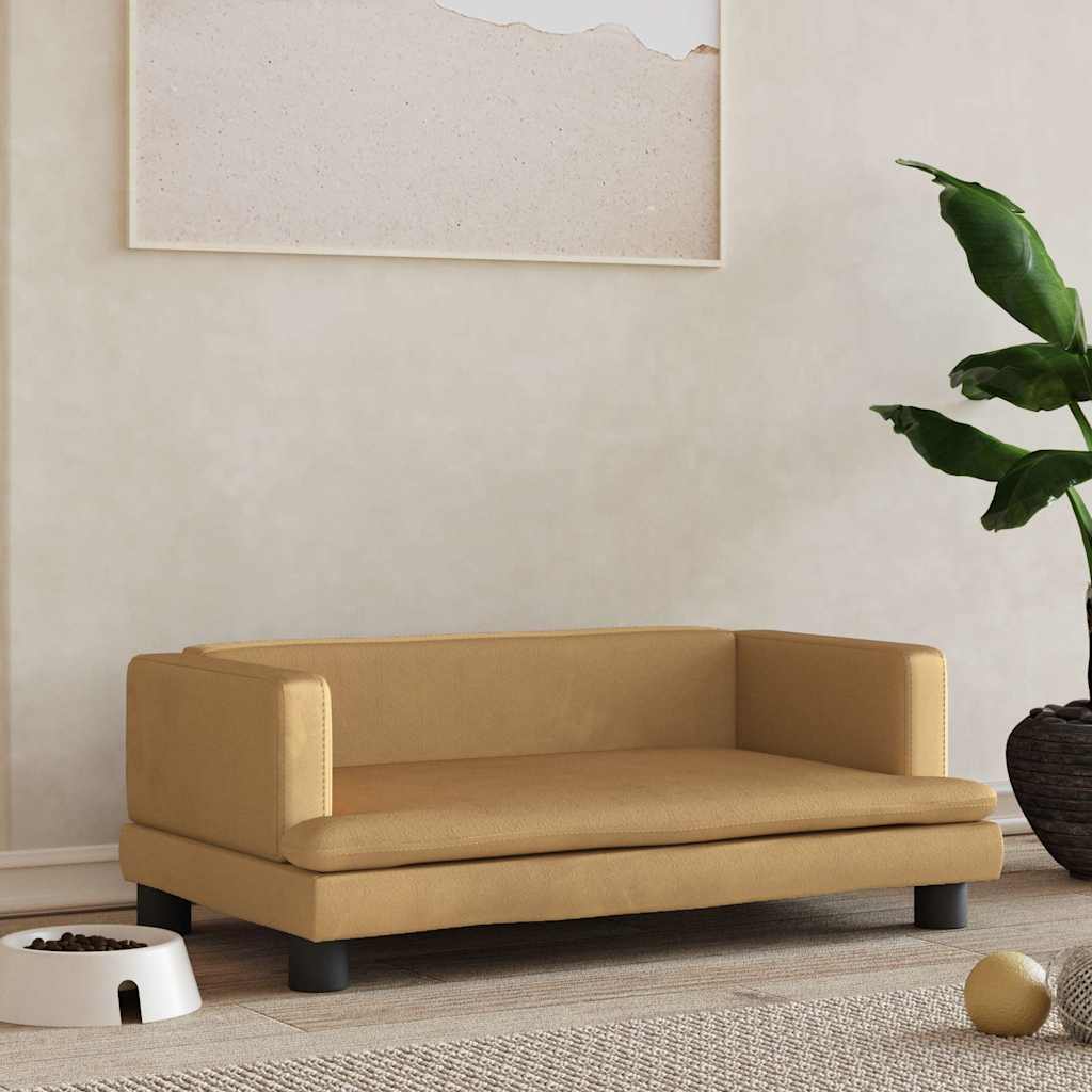  Lettino per Cani Marrone 80x45x30 cm in Velluto