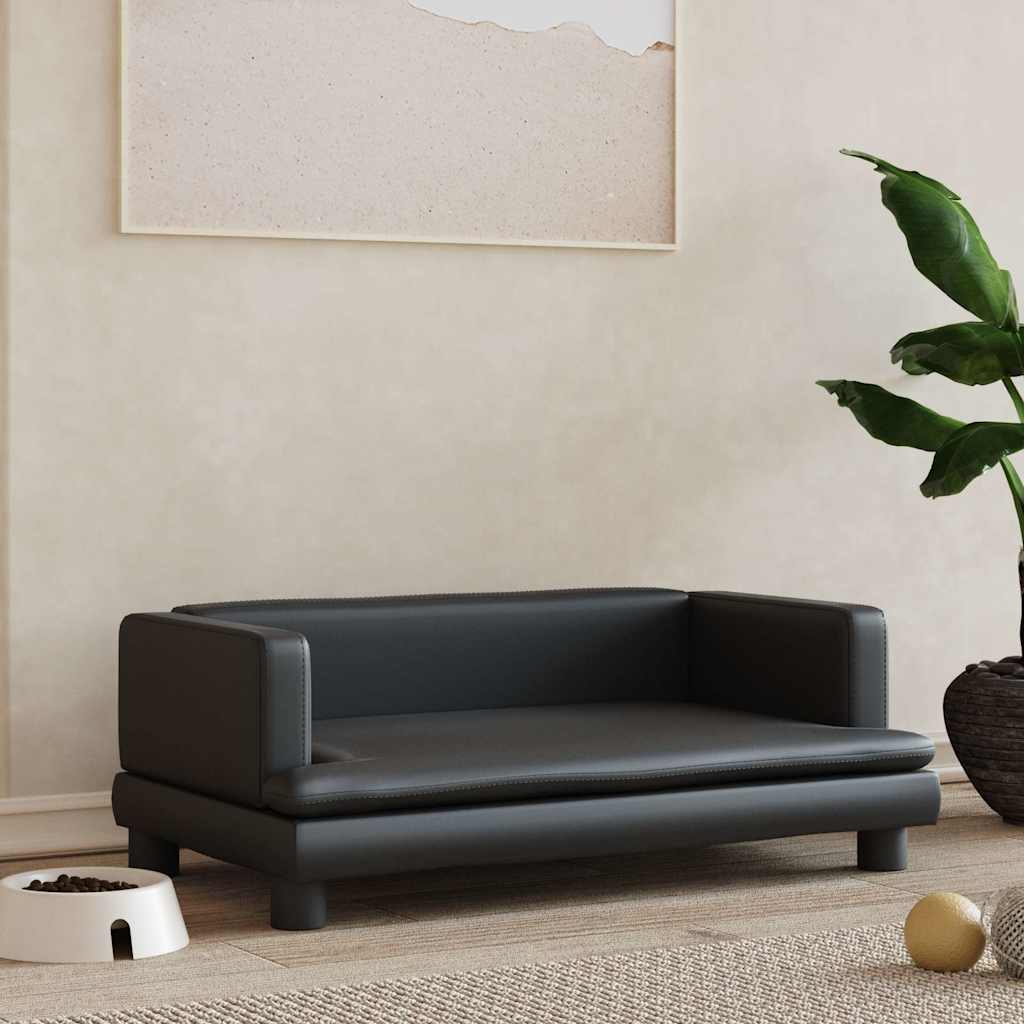  Lettino per Cani Nero 80x45x30 cm in Similpelle