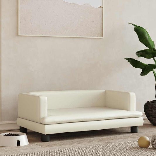  Lettino per Cani Crema 80x45x30 cm in Similpelle