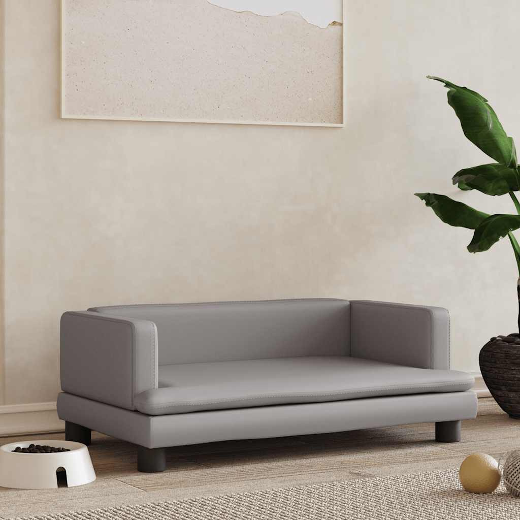  Lettino per Cani Grigio 80x45x30 cm in Similpelle