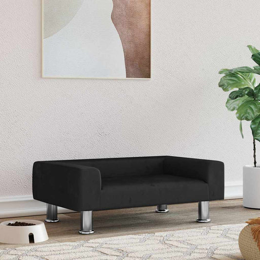  Lettino per Cani Nero 70x45x26,5 cm in Velluto
