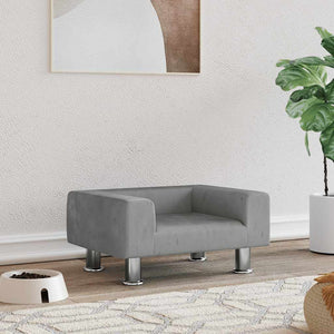  Lettino per Cani Grigio Chiaro 50x40x26,5 cm in Velluto