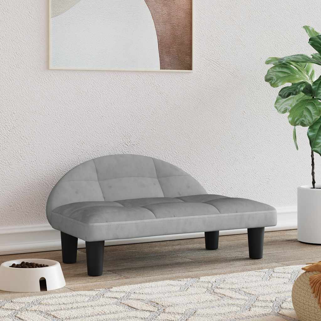  Lettino per Cani Grigio Chiaro 970x52x30 cm in Velluto