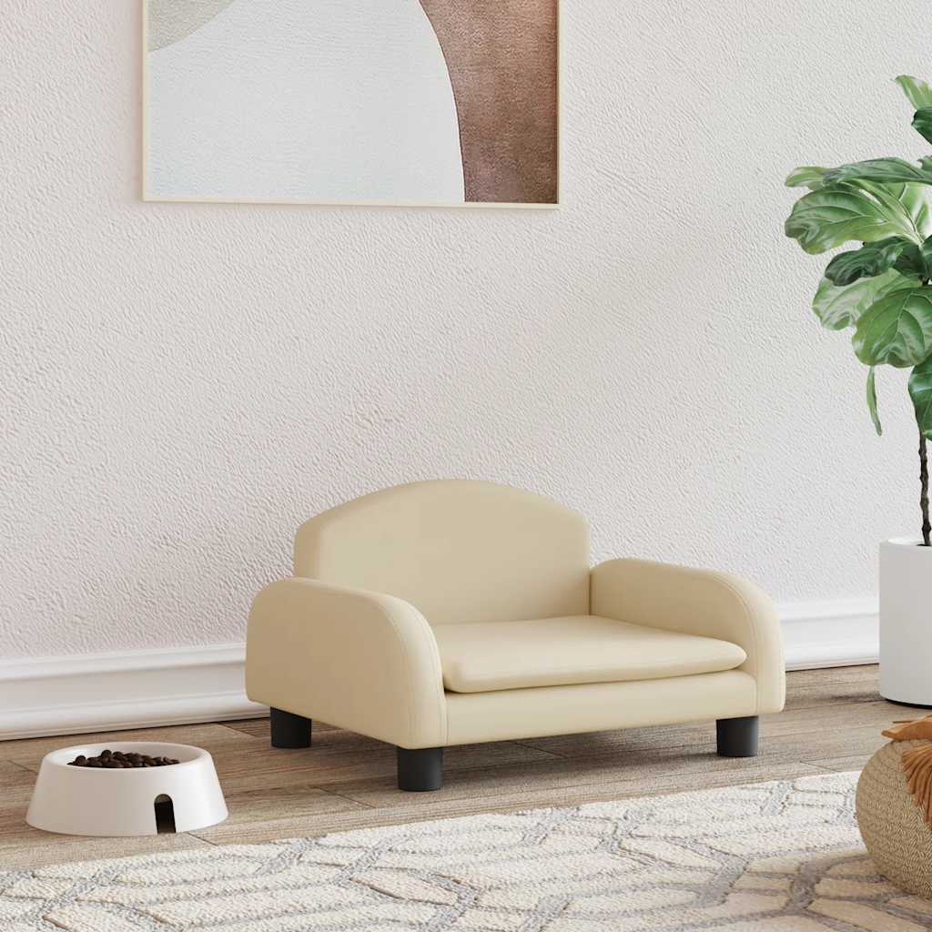  Lettino per Cani Crema 50x40x30 cm in Tessuto