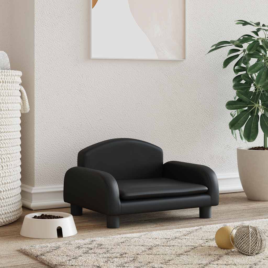  Lettino per Cani Nero 50x40x30 cm in Similpelle