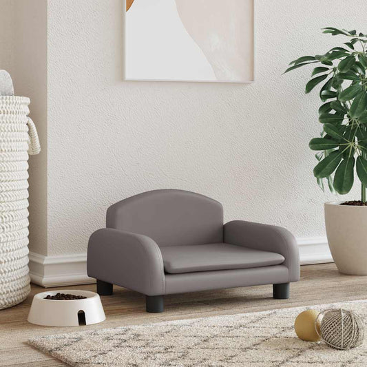  Lettino per Cani Grigio 50x40x30 cm in Similpelle