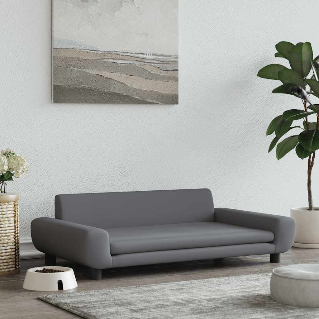  Lettino per Cani Grigio Scuro 100x54x33 cm in Velluto