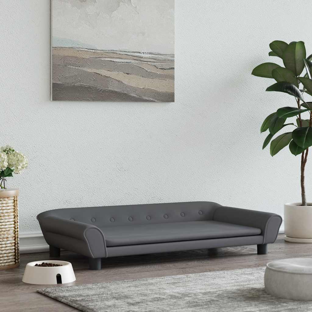  Lettino per Cani Grigio Scuro 100x50x21 cm in Velluto