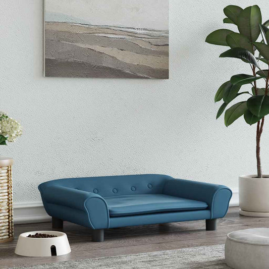  Lettino per Cani Blu 70x48x22 cm in Velluto
