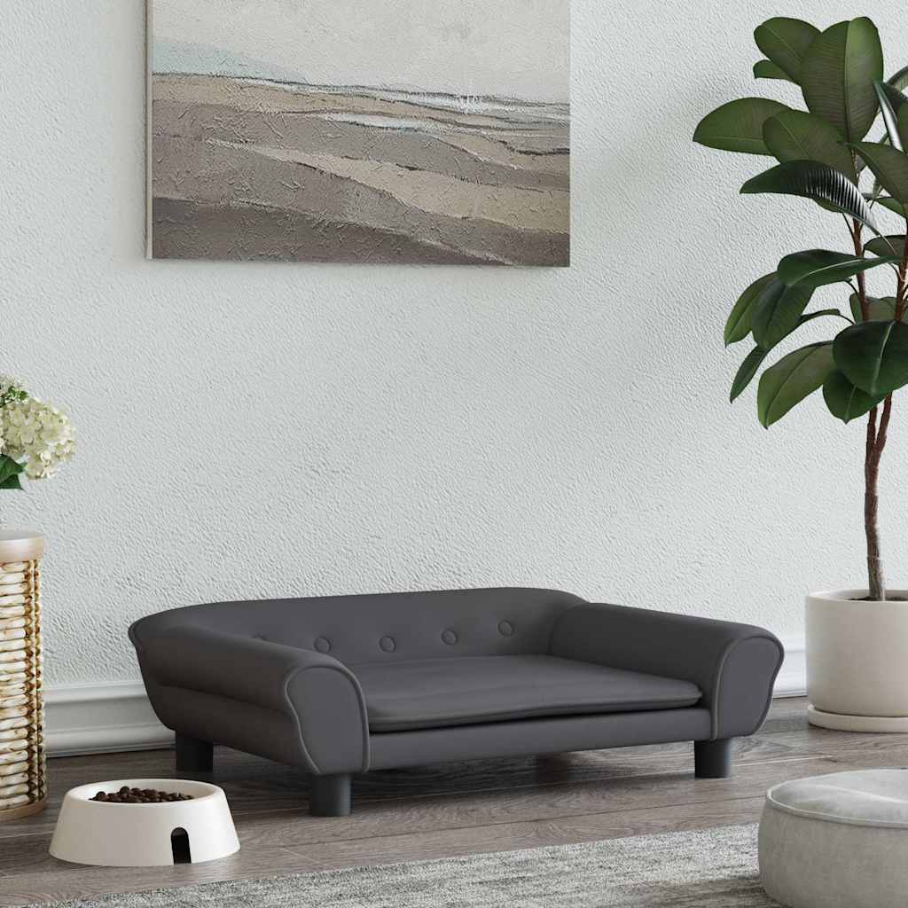  Lettino per Cani Grigio Scuro 70x48x22 cm in Velluto