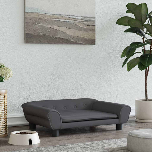  Lettino per Cani Grigio Scuro 70x48x22 cm in Velluto