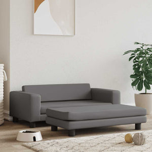  Lettino per Cani con Estensione Grigio 100x50x30 cm Similpelle