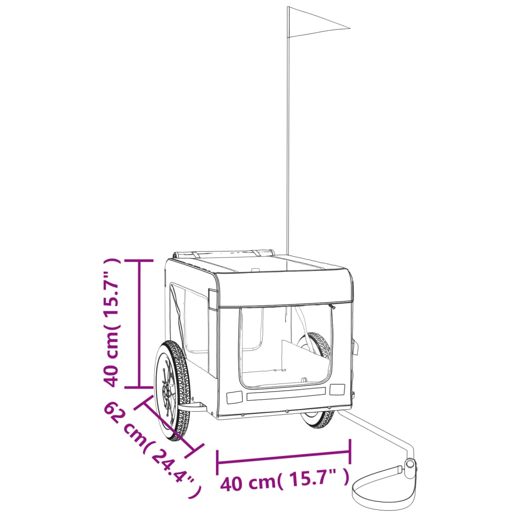 Rimorchio da Bici per Animali Blu e Nero Oxford e Ferro