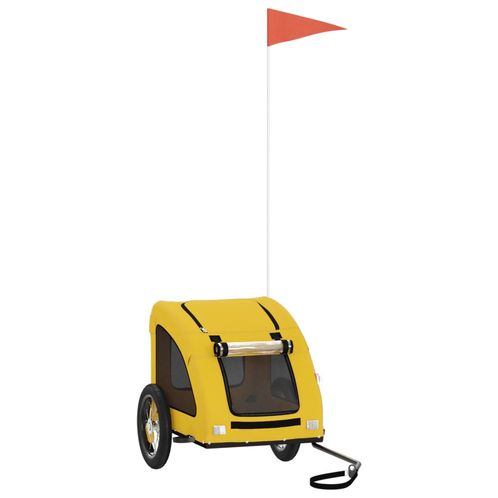 Rimorchio da Bici per Animali Giallo Oxford e Ferro