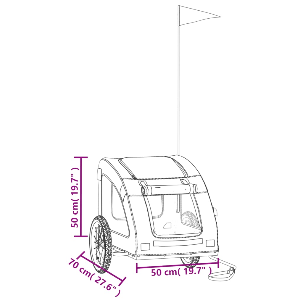 Rimorchio da Bici per Animali Giallo Oxford e Ferro
