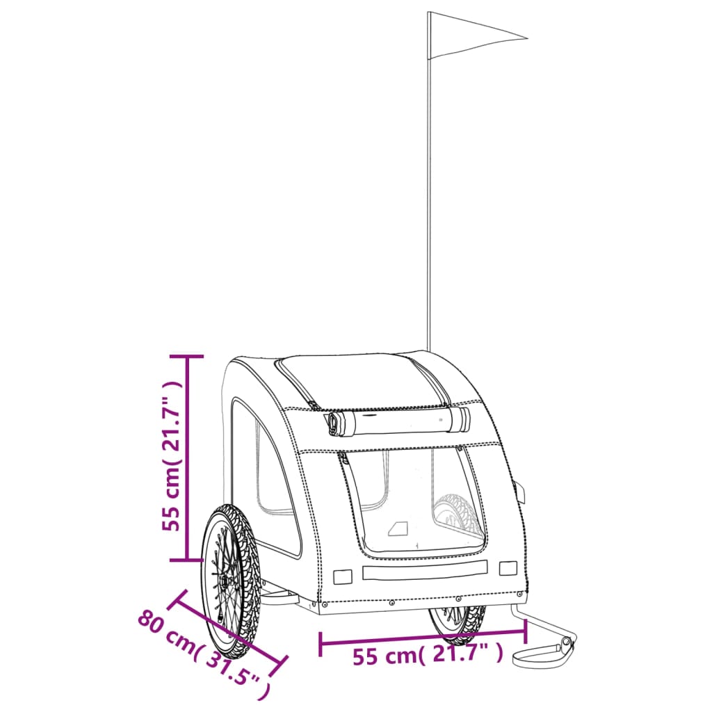 Rimorchio da Bici per Animali Verde Oxford e Ferro