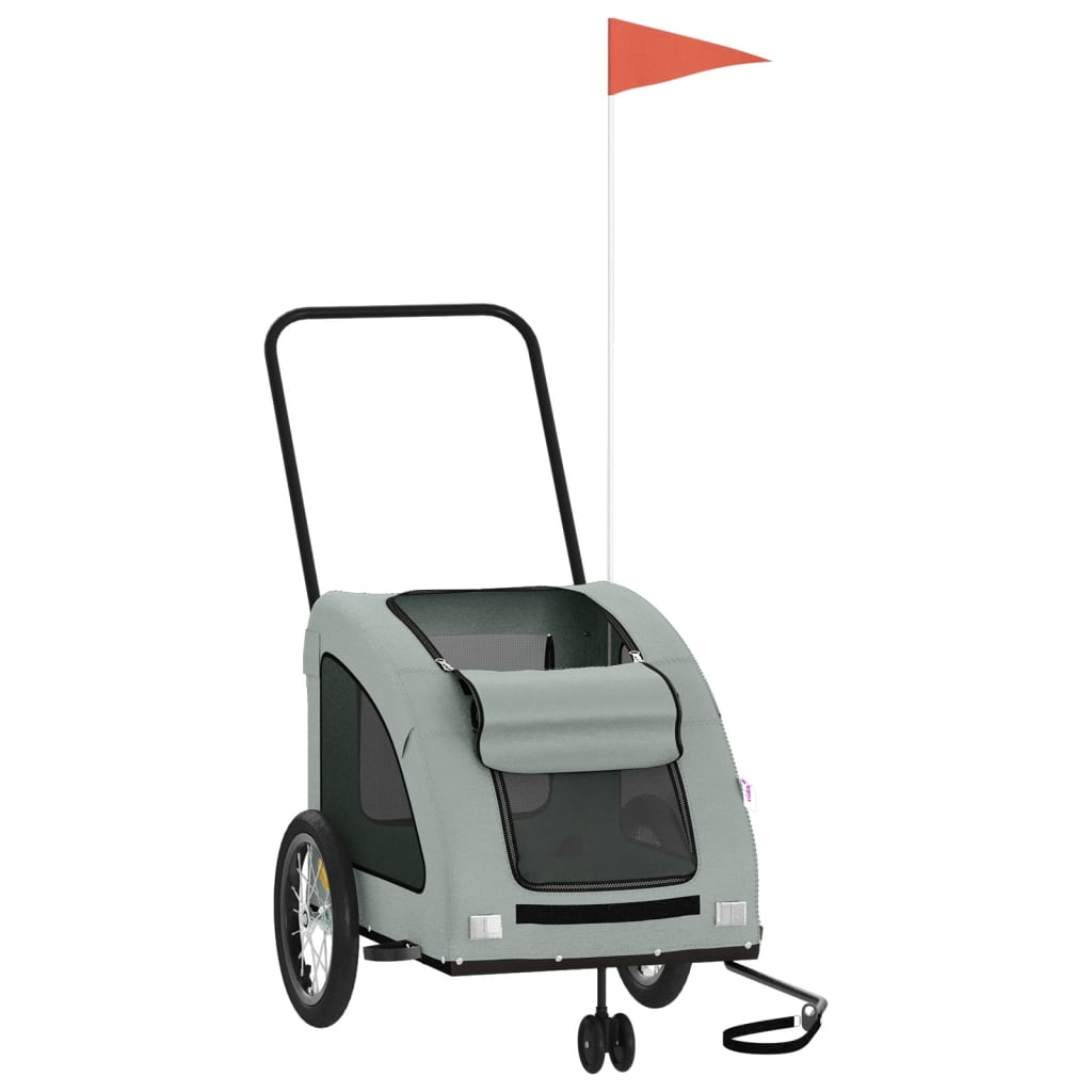 Rimorchio da Bici per Animali Grigio Oxford e Ferro