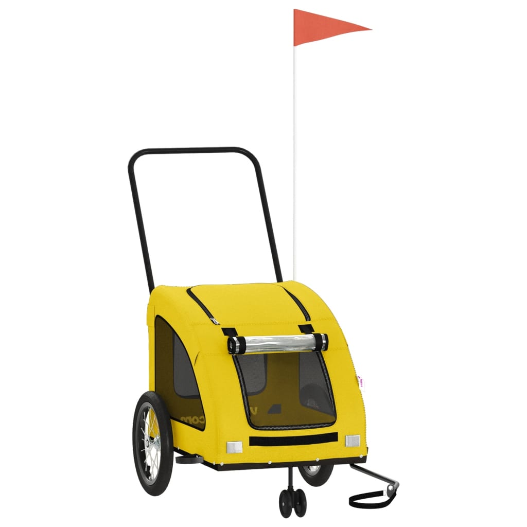 Rimorchio da Bici per Animali Giallo Oxford e Ferro