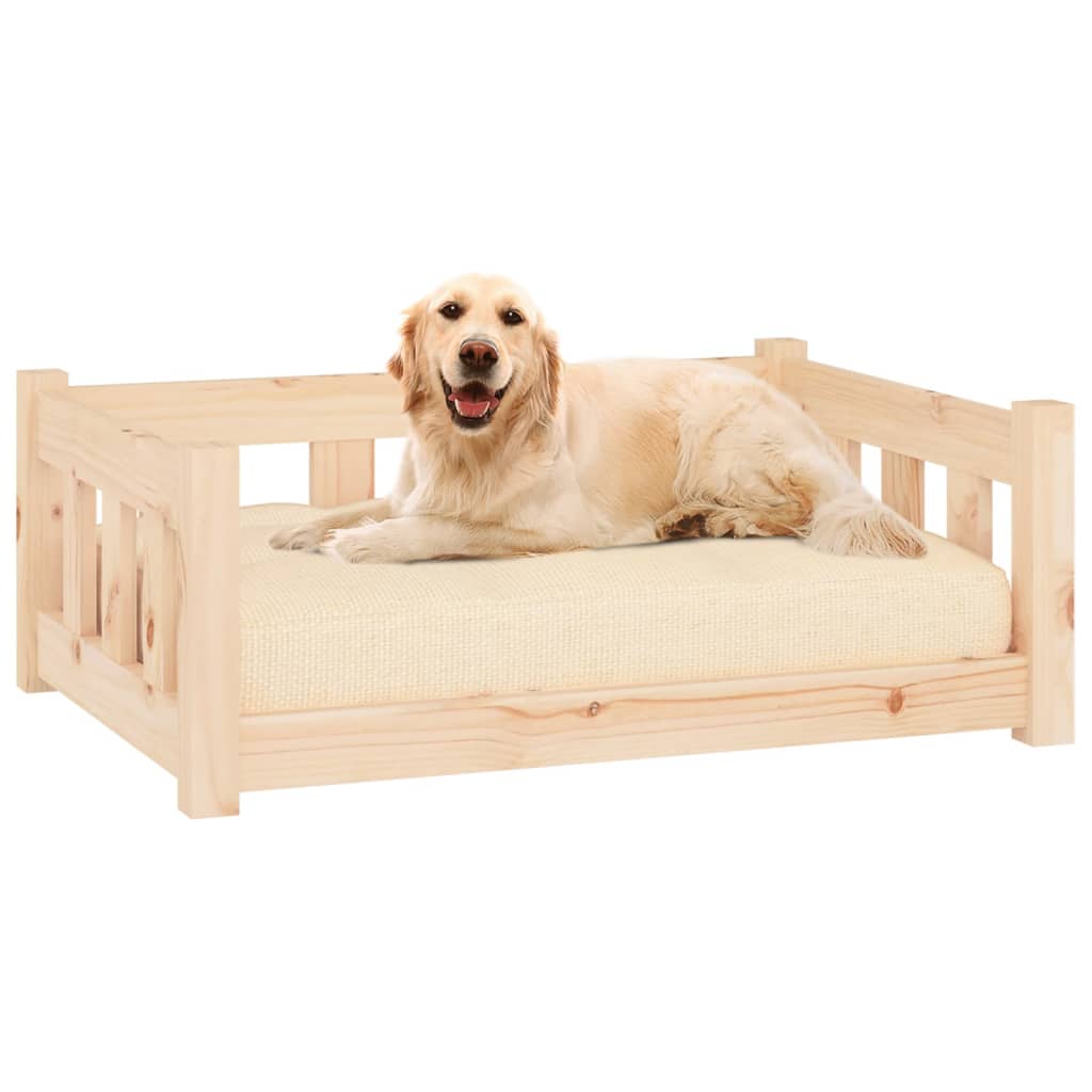  Letto per cani 75,5x55,5x28 cm in legno massello di pino