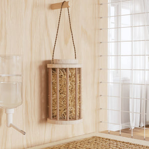 Mangiatoia per Conigli O15x25,5 cm in Legno Massello di Abete