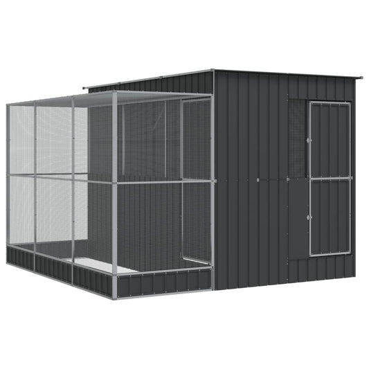 Voliera con Estensione Argento 290x303x216 cm Acciaio